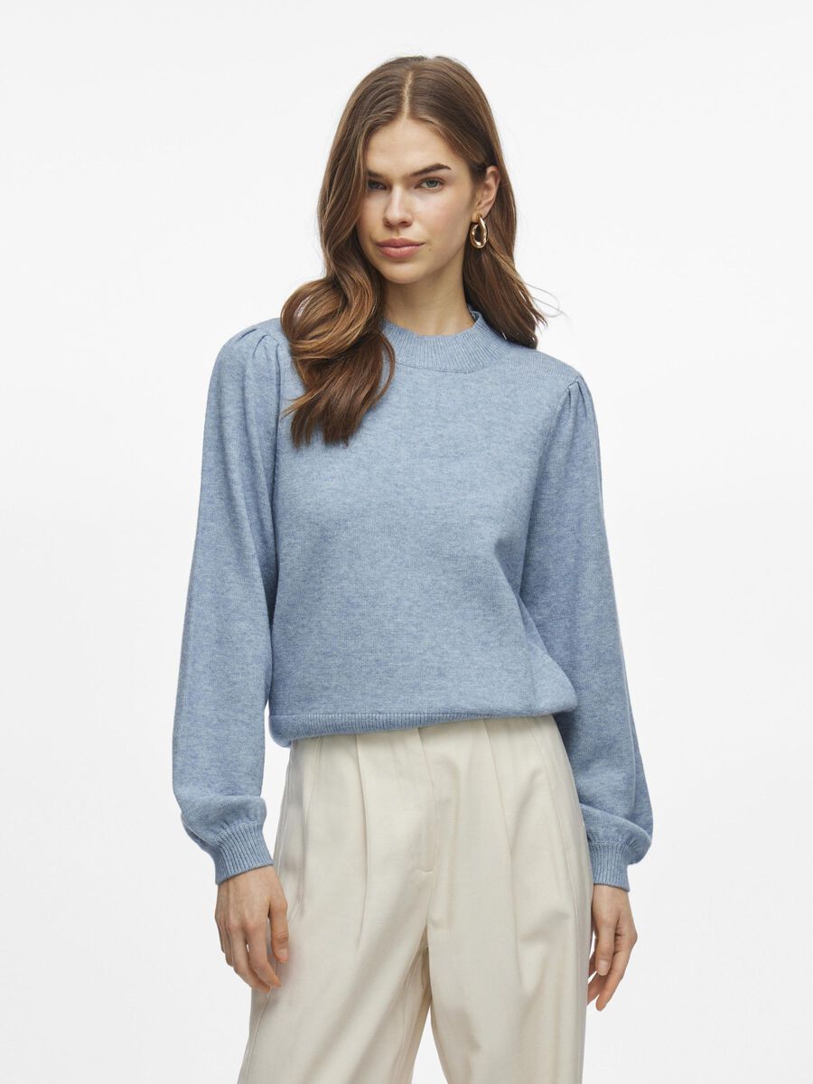 VILA HIGH NECK KNITTED PULLOVER, Captains Blue, highres - 14084179_CaptainsBlue_1070203_003.jpg