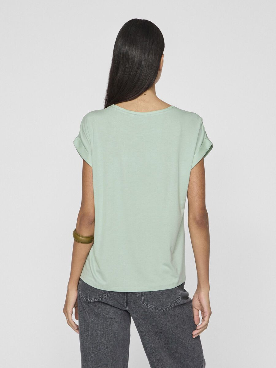 VILA VIELLETTE SHORT SLEEVED TOP, Silt Green, highres - 14059563_SiltGreen_004.jpg