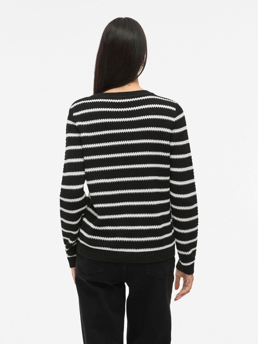 VILA VIDALO - À RAYURES PULL EN MAILLE, Black, highres - 14101685_Black_1148380_004.jpg