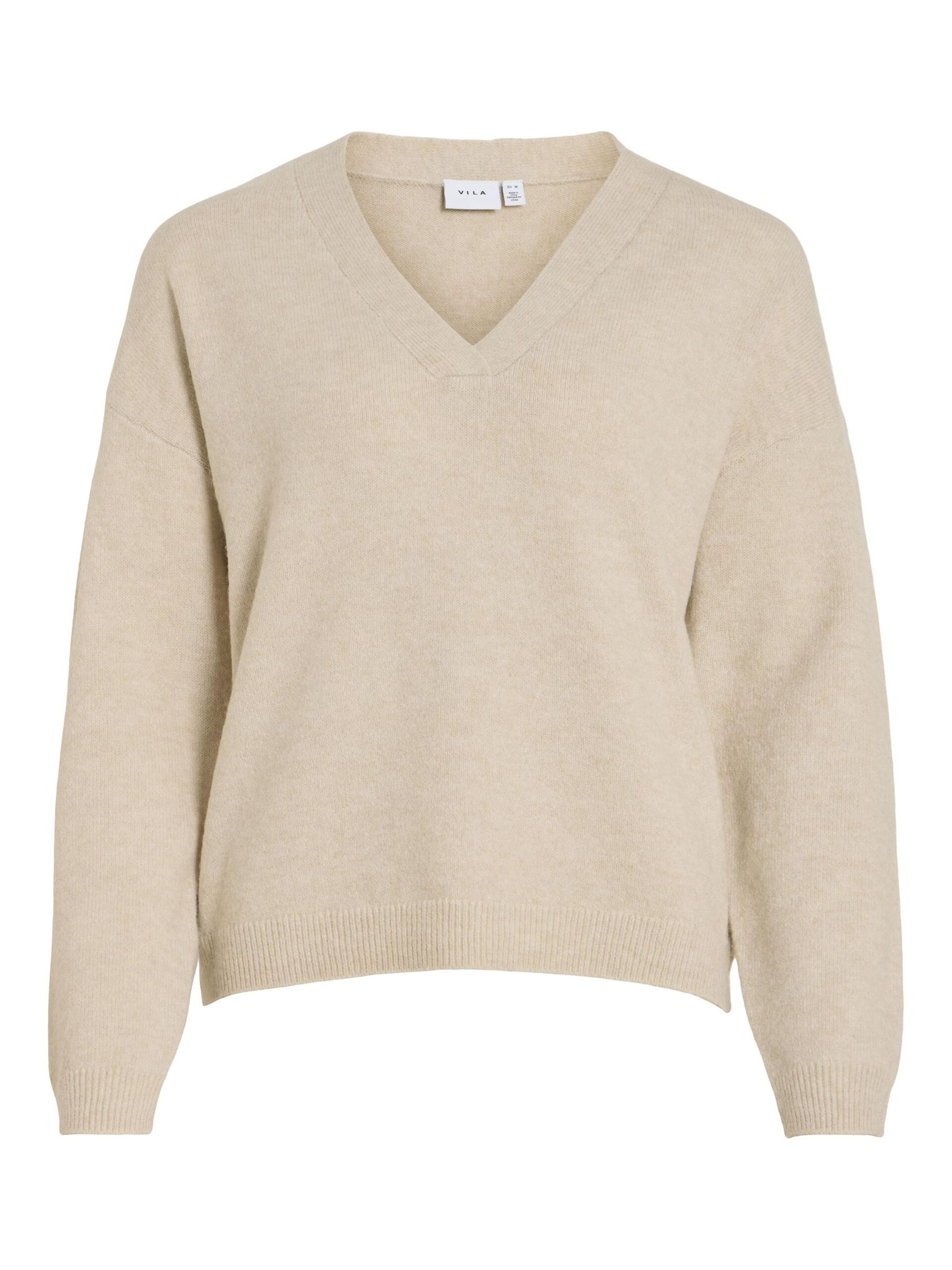 Carousel image - V-NECK KNITTED PULLOVER, Feather Gray | 5
