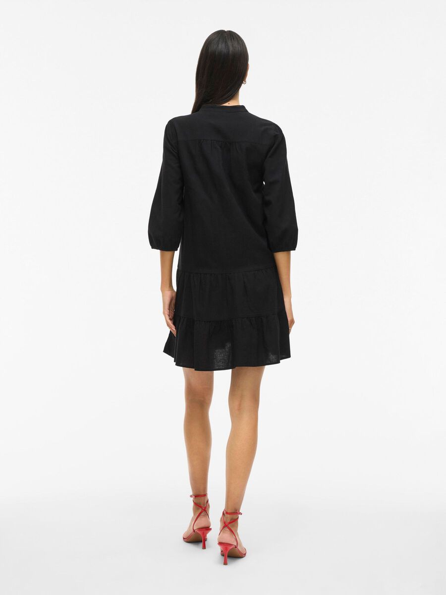 VILA VIPETRA 3/4 SLEEVED SHORT DRESS, Black Beauty, highres - 14109524_BlackBeauty_004.jpg