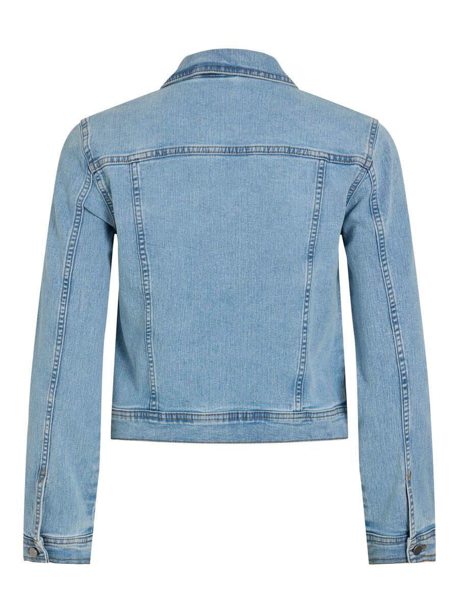 VILA BUTTONED DENIM JACKET, Light Blue Denim, highres - 14103155_LightBlueDenim_002.jpg
