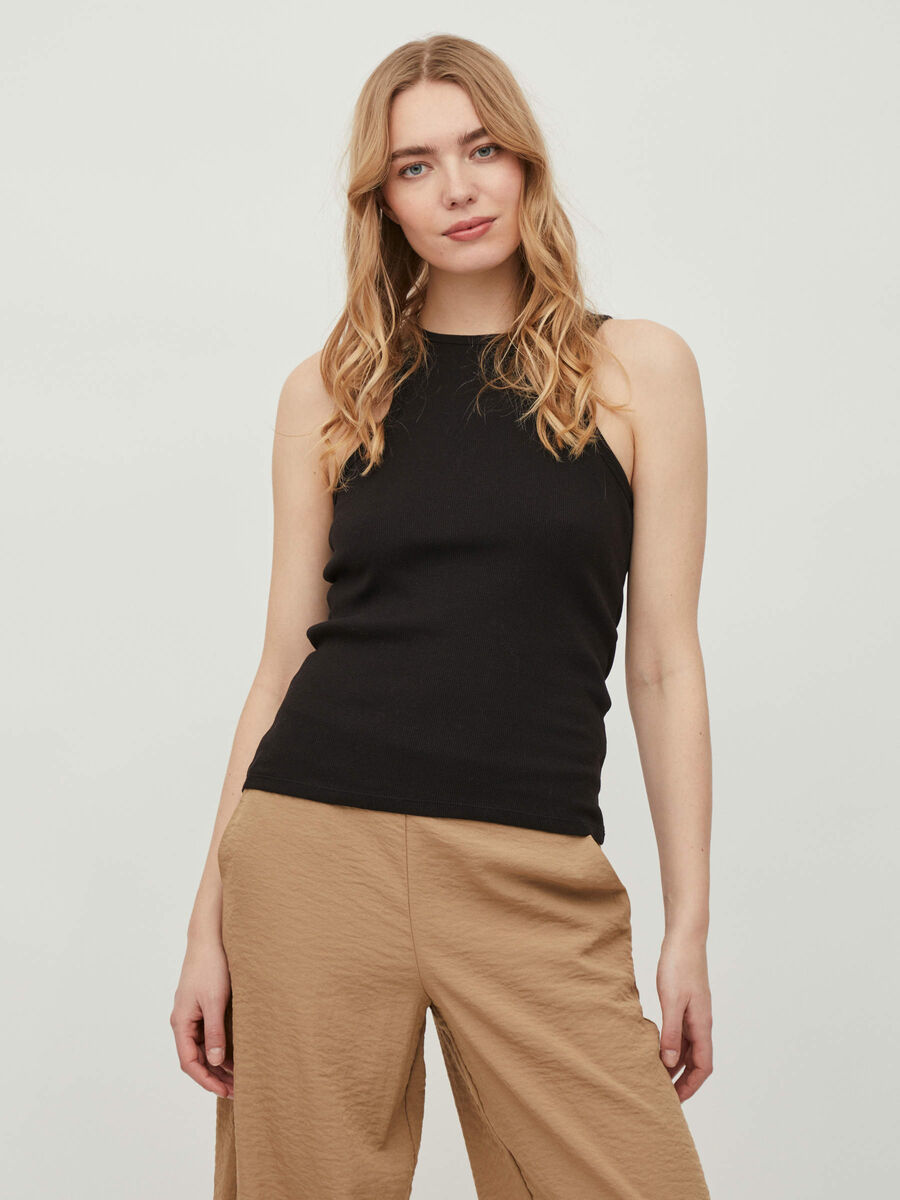 Vila OPEN BACK TANK TOP, Black, highres - 14076798_Black_003.jpg