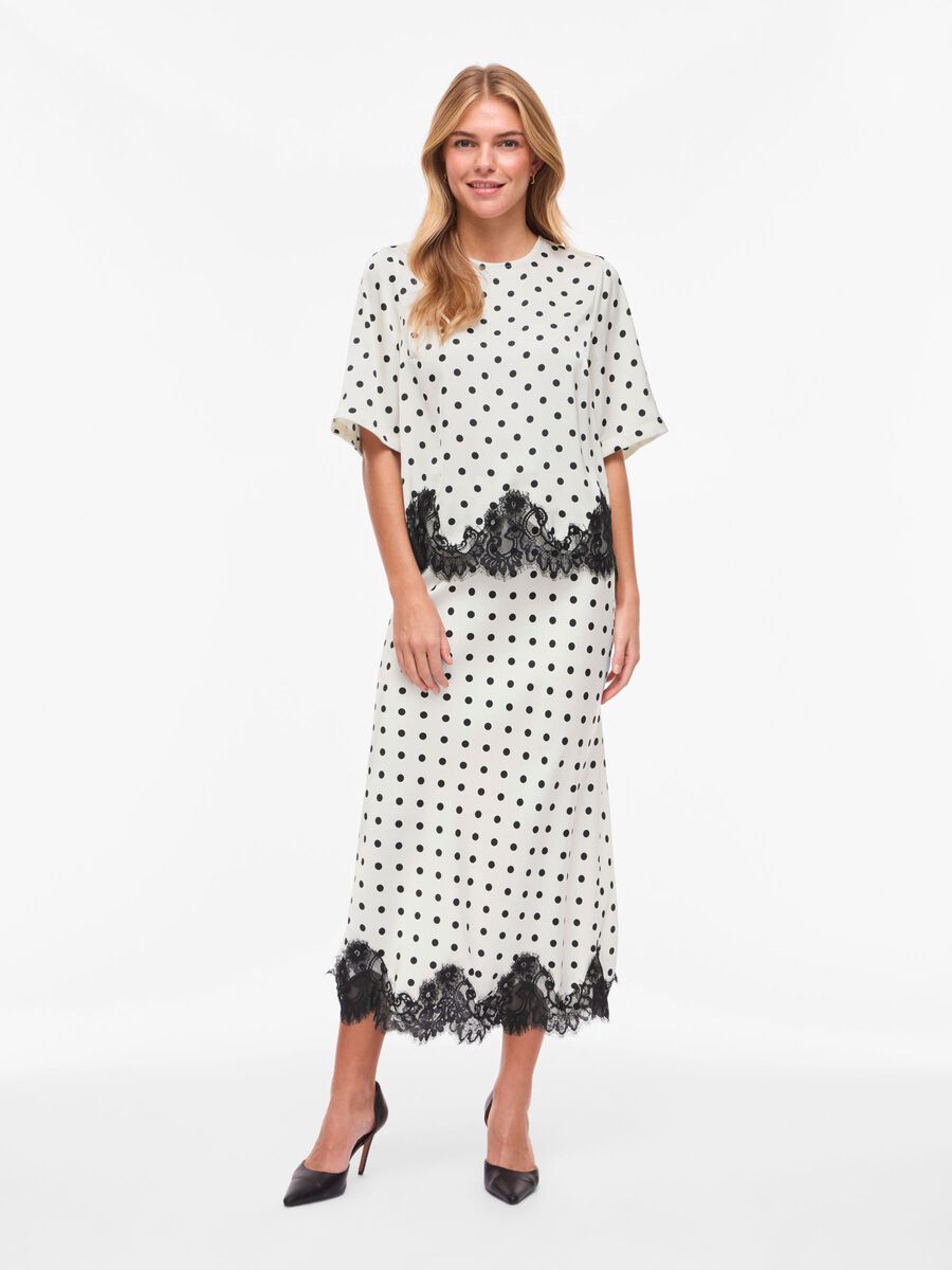 Carousel image - VIDOTA W KROPKI TOP Z KR&Oacute;TKIMI RĘKAWAMI, Birch | 4