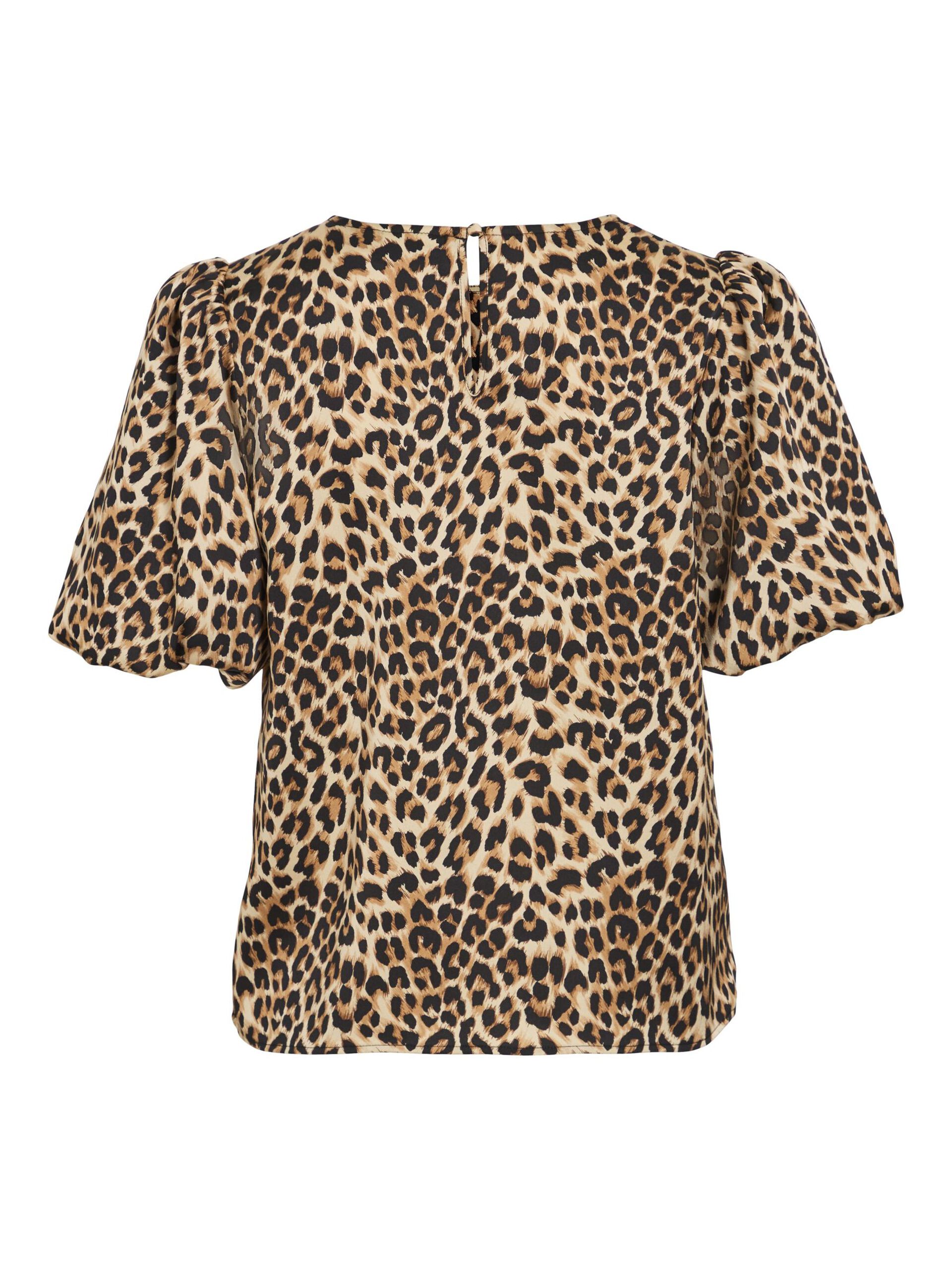 Carousel image - VIELLETTE ROUND NECK SHORT SLEEVED TOP, Caramel Café | 7