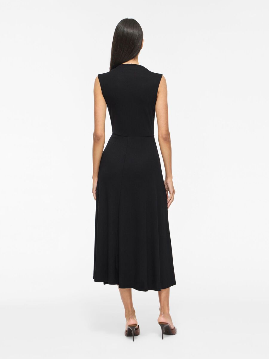 Product carousel image - VISCARLET SLEEVELESS MIDI DRESS, Black | 2
