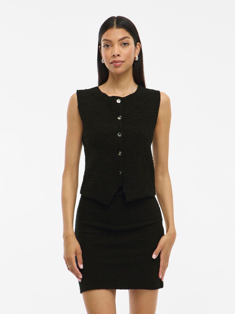 VILA VISELBA BUTTONED WAISTCOAT, Black, highres - 14111673_Black_003.jpg