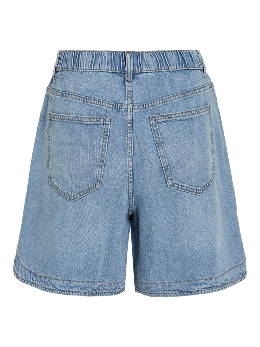 VILA KORKEAVYÖTÄRÖISET FARKKUSHORTSIT, Light Blue Denim, highres - 14106814_LightBlueDenim_002.jpg