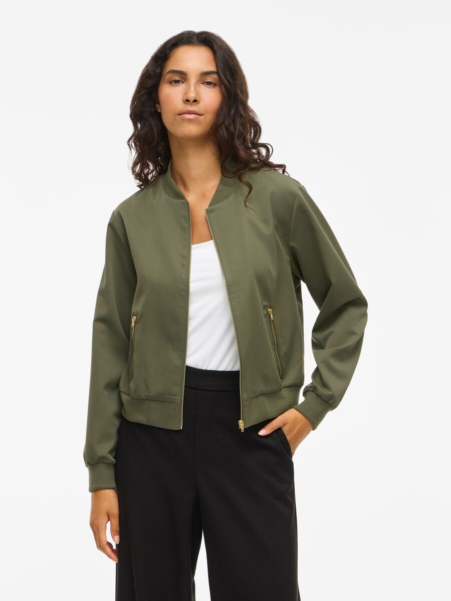 VILA VIBUBBLE PETITE -  BOMBER JACKET, Four Leaf Clover, highres - 14113945_FourLeafClover_003.jpg