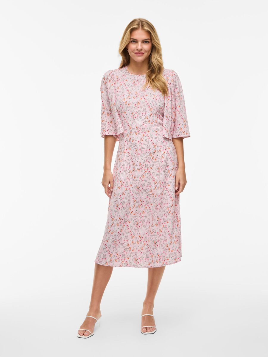 VILA SHORT SLEEVED MIDI DRESS, Ballerina, highres - 14105128_Ballerina_1223011_003.jpg