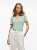 VILA SHORT SLEEVED V-NECK TOP, Silt Green, highres - 14093441_SiltGreen_003.jpg
