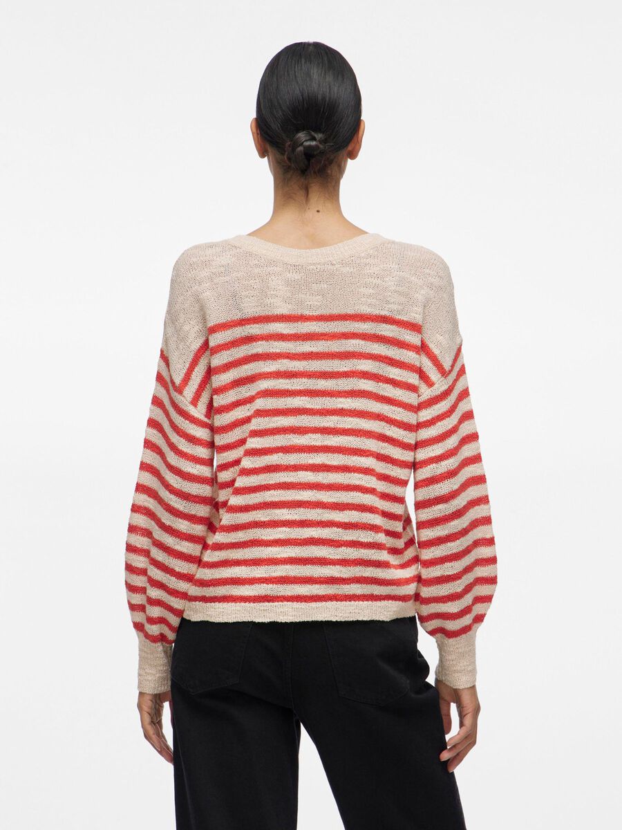 VILA V-NECK KNITTED PULLOVER, Birch, highres - 14104634_Birch_1165031_004.jpg