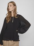 VILA PLEATED LONG SLEEVED BLOUSE, Black, highres - 14088807_Black_006.jpg