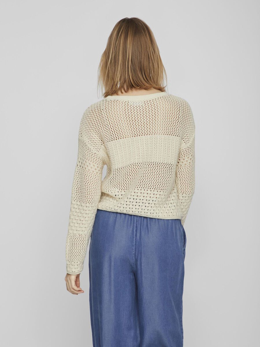 Vila TEXTURED KNITTED PULLOVER, Birch, highres - 14086193_Birch_004.jpg