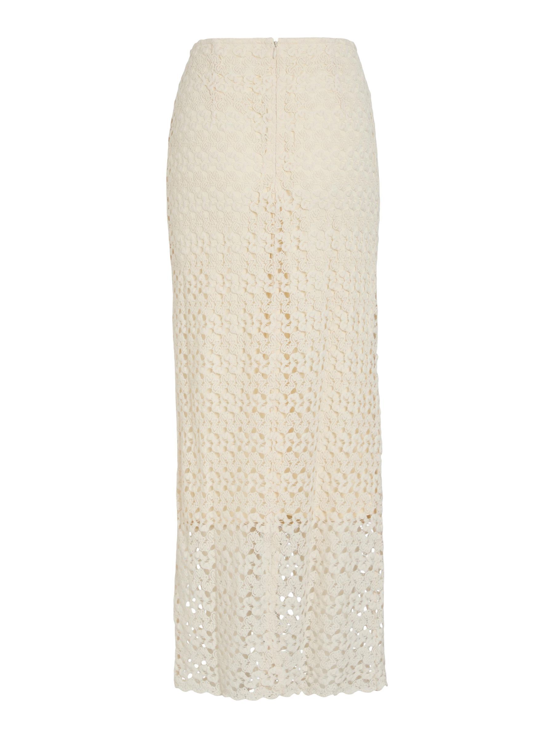 EMBROIDERED MIDI SKIRT Grey VILA
