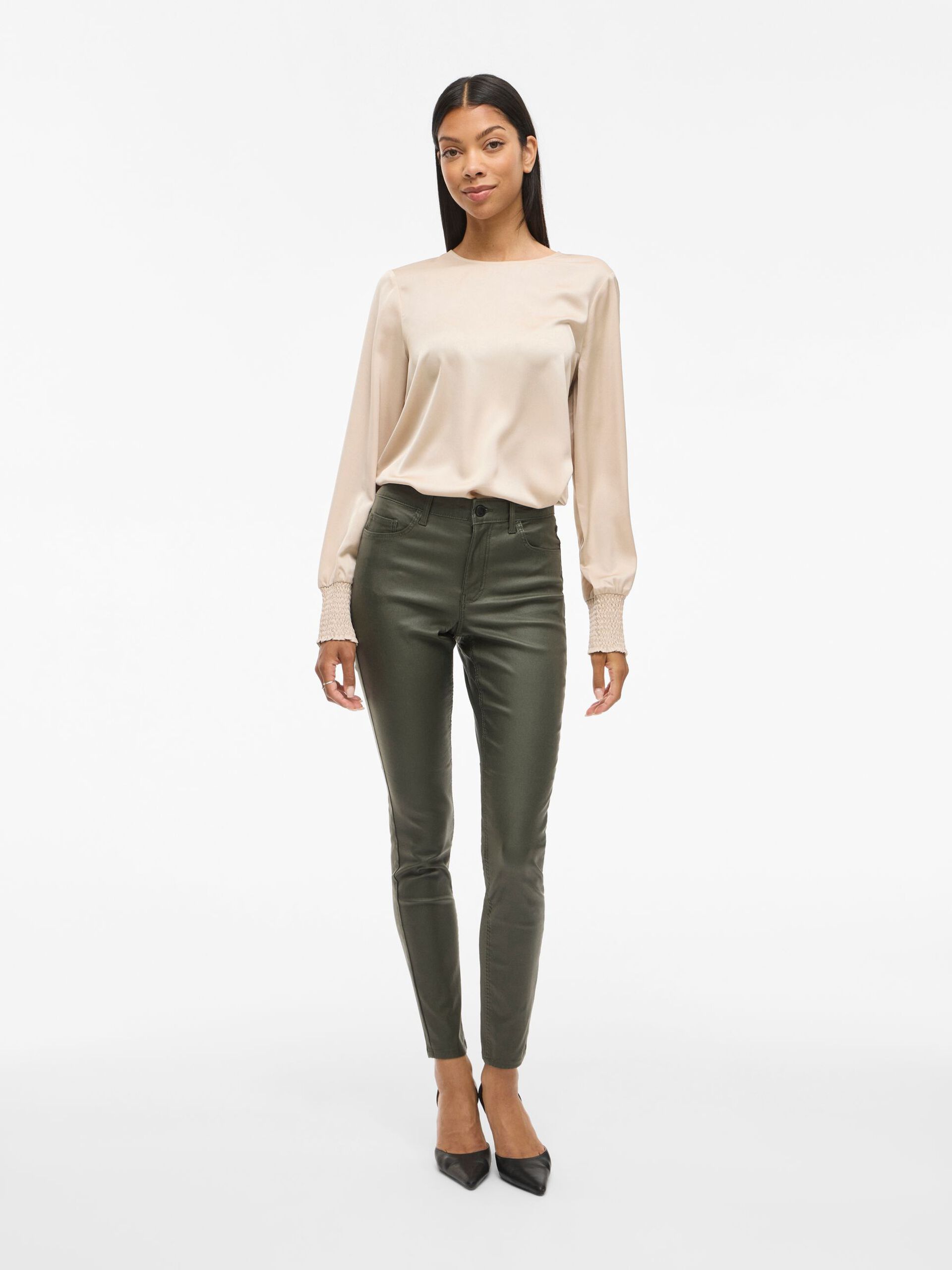 Carousel image - VISARAH BESCHICHTETE SLIM-FIT-HOSE, Deep Depths | 4
