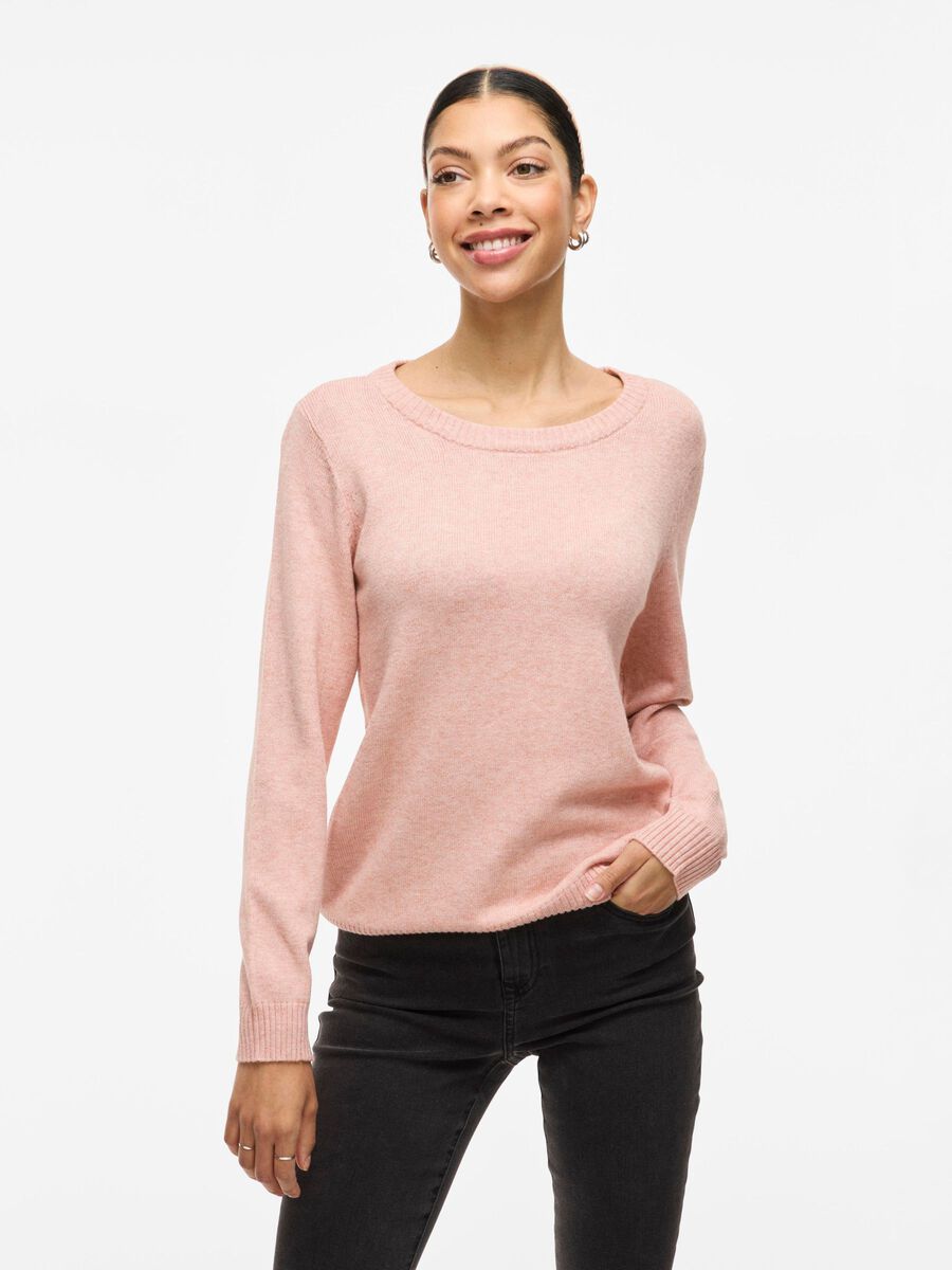 VILA VIRIL RUNDHALS STRICKPULLOVER, Misty Rose, highres - 14054177_MistyRose_714851_003.jpg