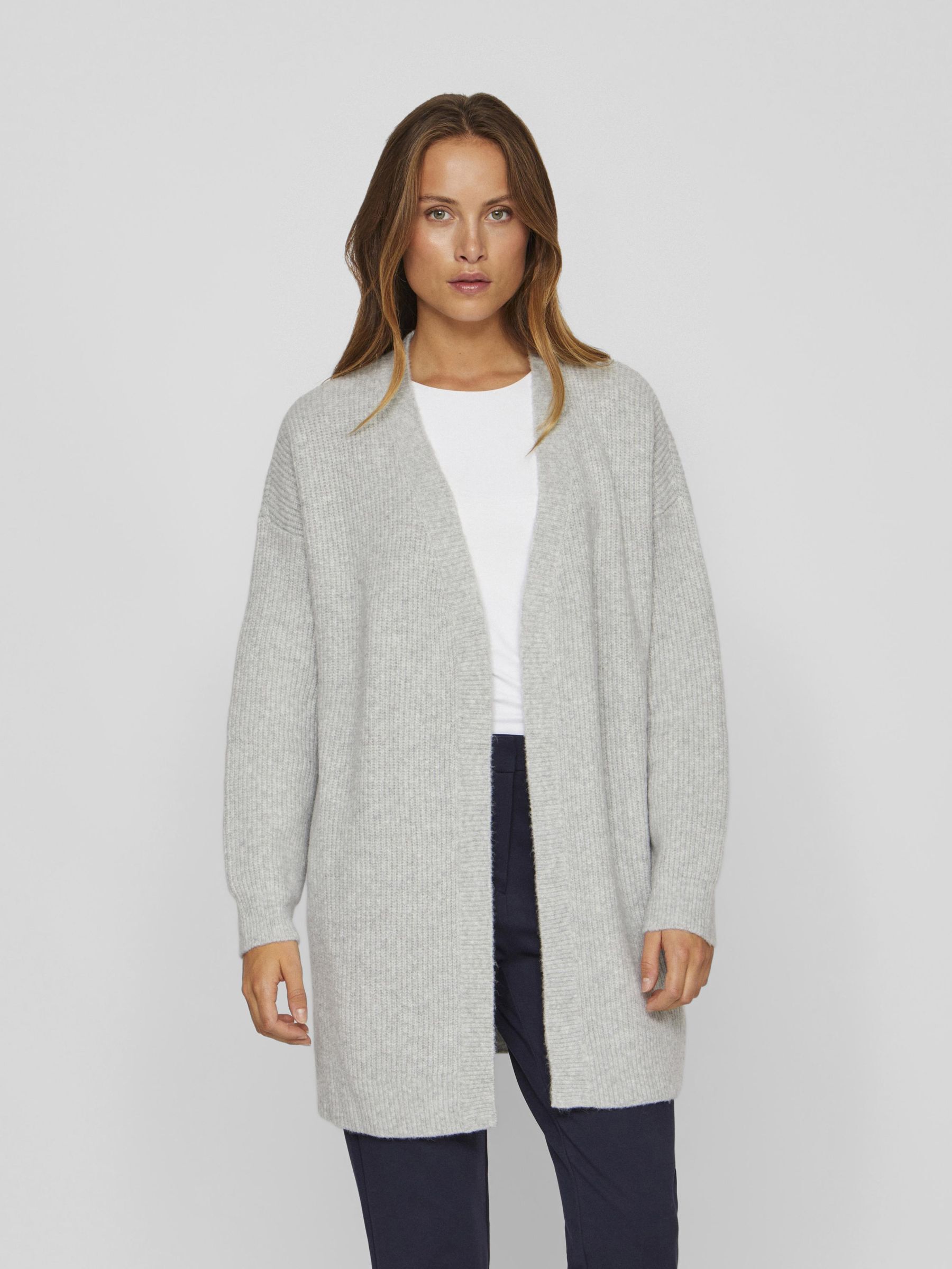 Grey open cardigan hot sale