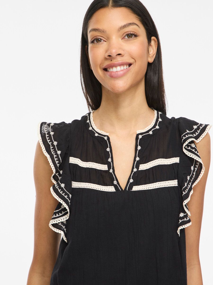 Carousel image - VIJORANA SMANICATO VESTITO CORTO, Black Beauty | 3