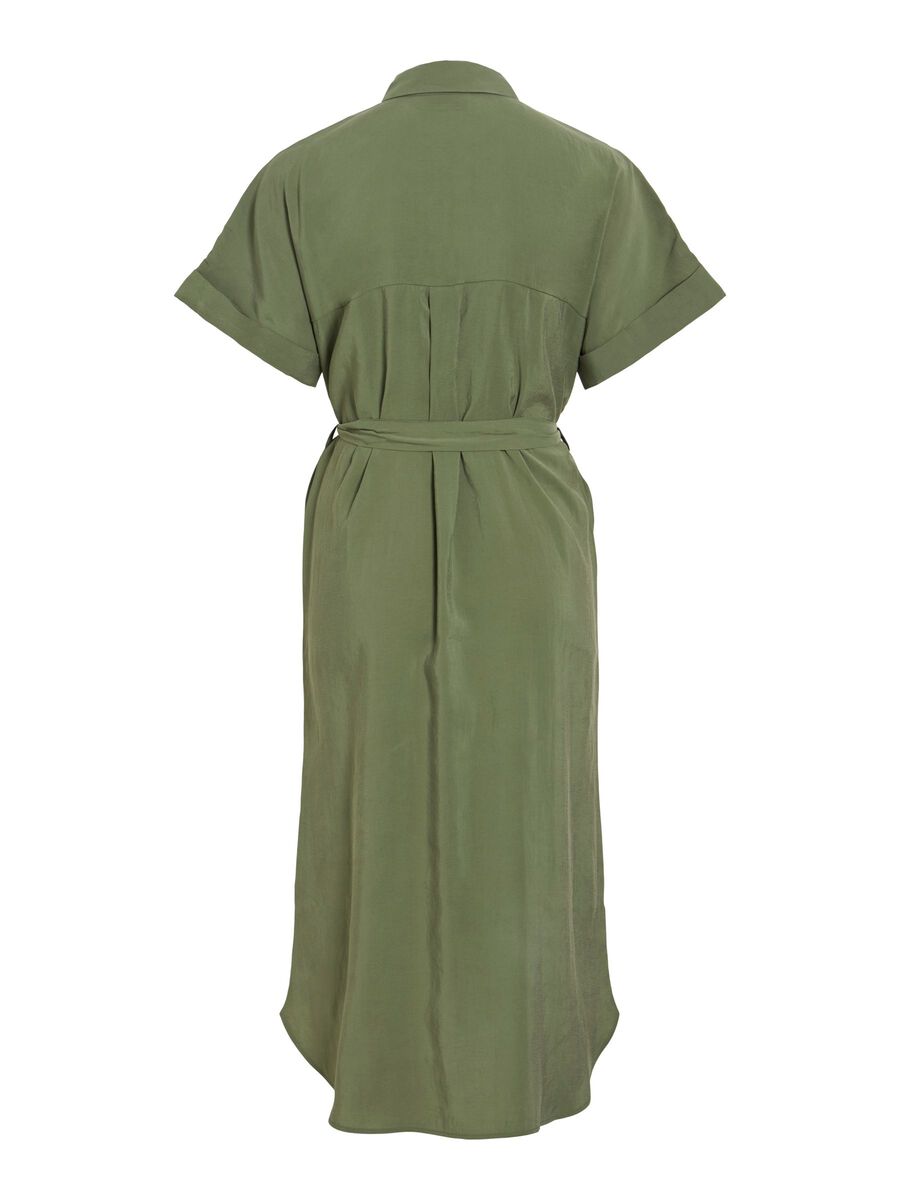 Carousel image - VIHULA MIDI SHIRT DRESS, Olivine | 7