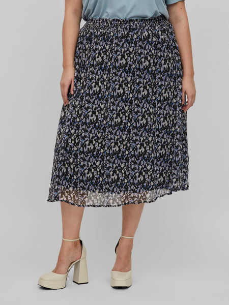 Vila CURVE - PRINTED MIDI SKIRT, Black, highres - 14084632_Black_1017998_003.jpg