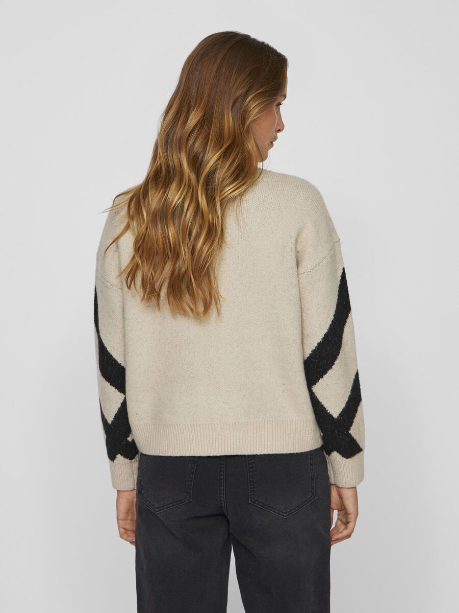 VILA TURTLENECK KNITTED PULLOVER, Birch, highres - 14102515_Birch_1148199_004.jpg
