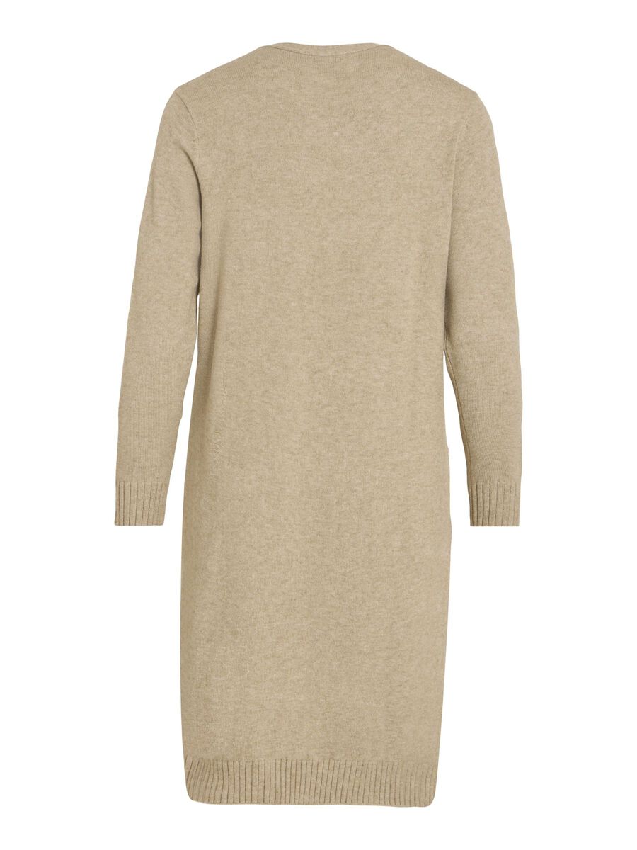 VILA VIRIL LONG KNITTED CARDIGAN, Natural Melange, highres - 14042770_NaturalMelange_002.jpg