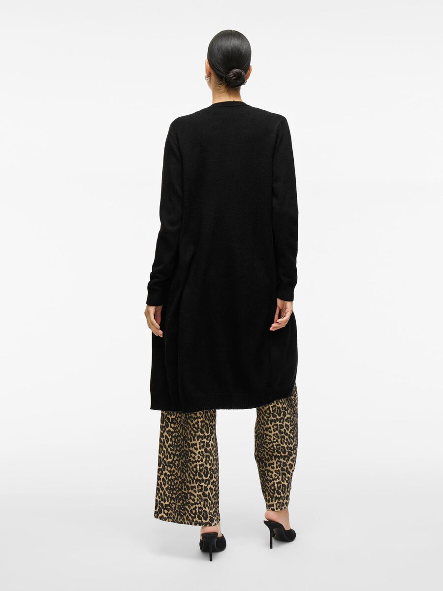 VILA VIRIL LONG KNITTED CARDIGAN, Black, highres - 14042770_Black_004.jpg