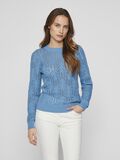 VILA ROUND NECK KNITTED PULLOVER, Blissful Blue, highres - 14102684_BlissfulBlue_003.jpg