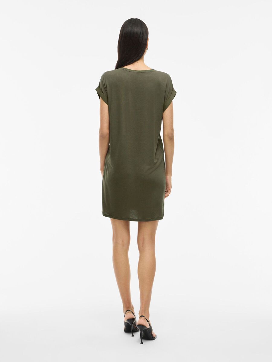 VILA SHORT SLEEVED SHORT DRESS, Dusty Olive, highres - 14109618_DustyOlive_004.jpg