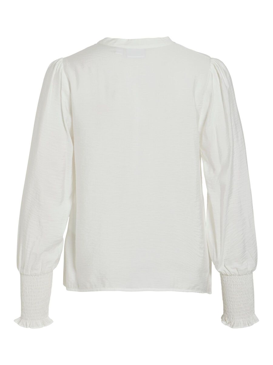 VILA V-NECK LONG SLEEVED TOP, Snow White, highres - 14109747_SnowWhite_002.jpg