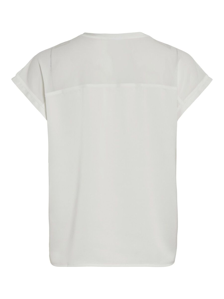 VILA VIELLETTE MESH SHORT SLEEVED TOP, Snow White, highres - 14101088_SnowWhite_002.jpg