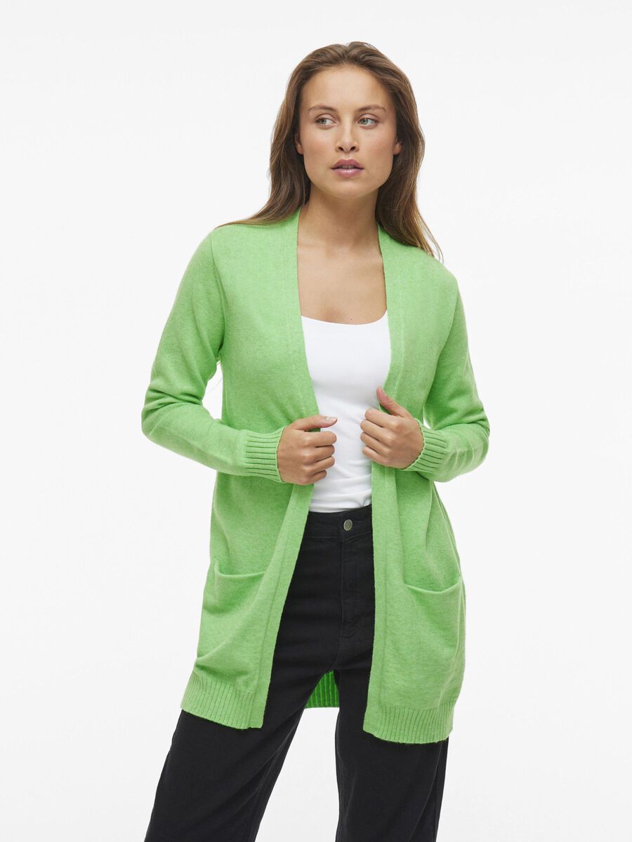 VILA VIRIL BASIC STRICK STRICKJACKE, Summer Green, highres - 14044041_SummerGreen_593650_003.jpg