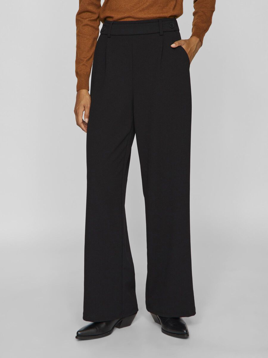 VILA HIGH WAISTED PANTALONI GAMBA AMPIA, Black, highres - 14106568_Black_1180294_003.jpg