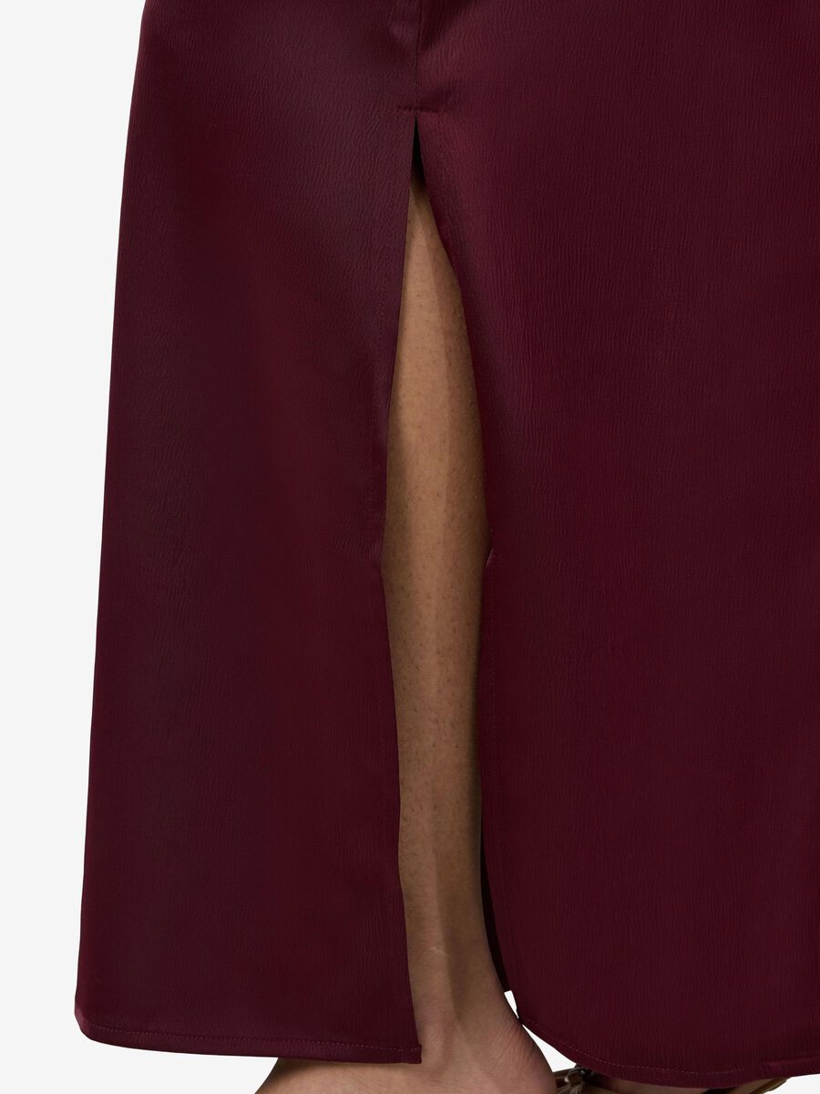 Carousel image - SATIN SLIP DRESS, Vineyard Wine | 6