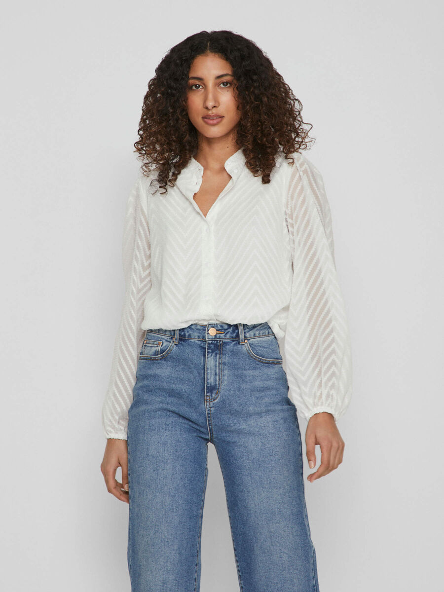 Vila HIGH NECK SHIRT, Snow White, highres - 14090583_SnowWhite_003.jpg