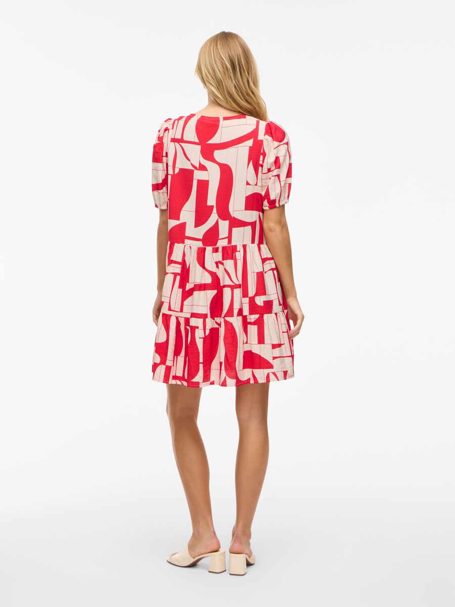 VILA VIHASJA SHORT SLEEVED SHORT DRESS, Racing Red, highres - 14112233_RacingRed_1235371_004.jpg