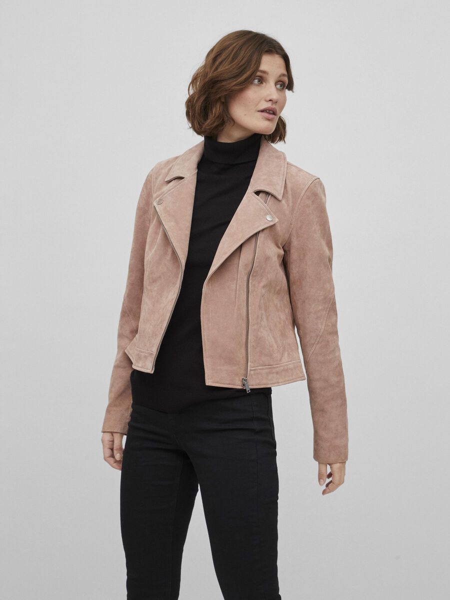 tuberculose Waardig Rusland SUÈDE BIKER JAS (Beige) | Vila® Officiële Online Shop