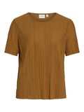 Vila RIBBED SHORT SLEEVED TOP, Cathay Spice, highres - 14089481_CathaySpice_001.jpg