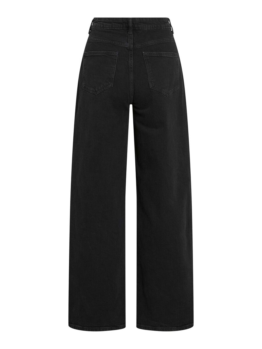 VILA VIFREYA, KORKEAVYÖTÄRÖISET WIDE FIT -FARKUT, Black Denim, highres - 14084736_BlackDenim_1218791_002.jpg