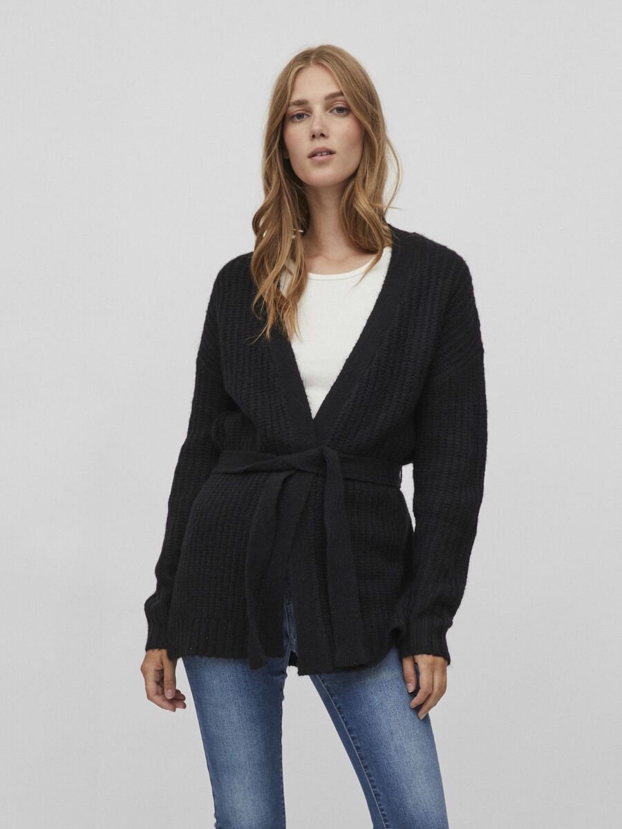 Vila WICKEL STRICKJACKE, Black, highres - 14074319_Black_003.jpg