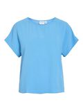 VILA ROUND NECK SHORT SLEEVED TOP, Blissful Blue, highres - 14101663_BlissfulBlue_001.jpg