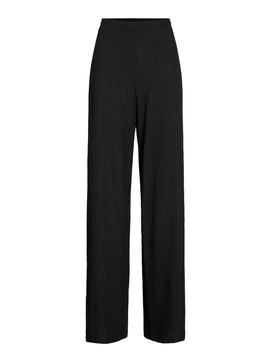 VILA VIGRY MID-WAIST TROUSERS, Black, highres - 14111225_Black_001.jpg