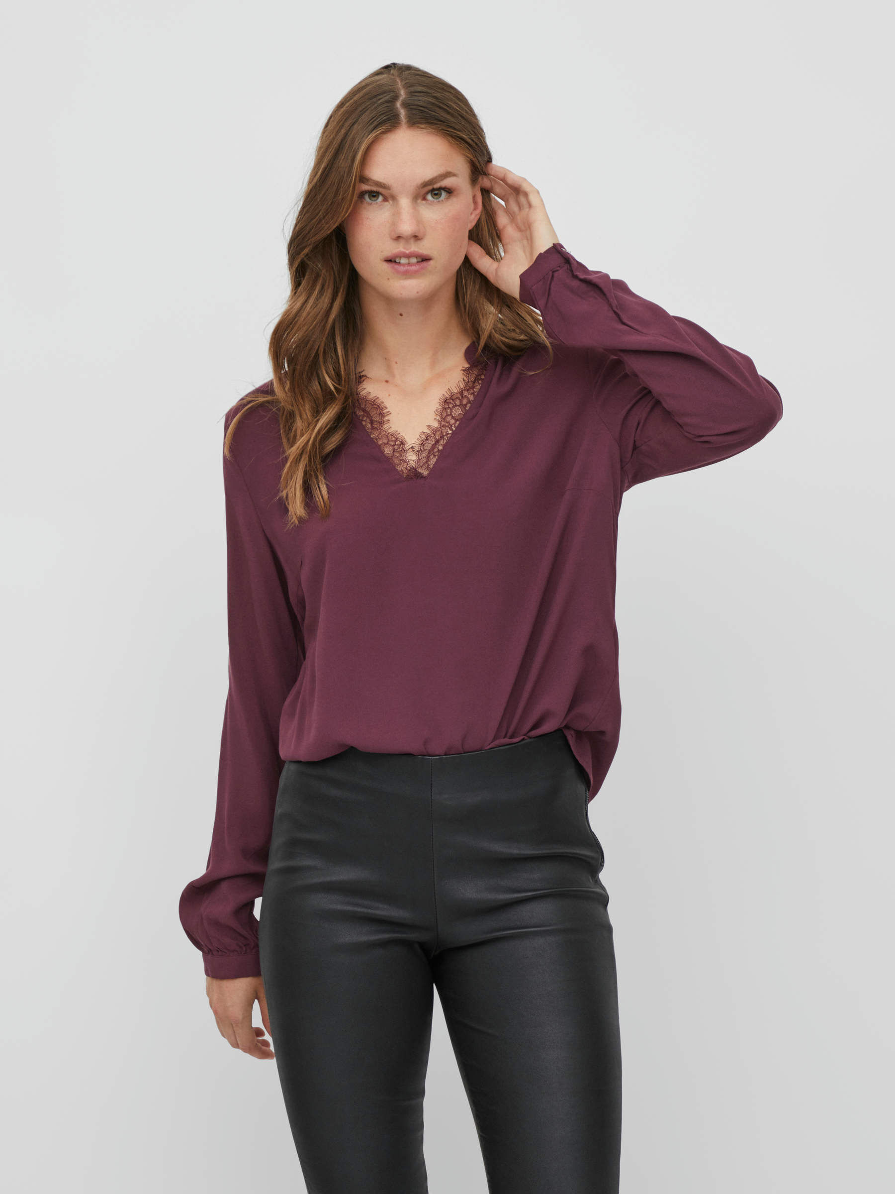 Blouse dentelle rouge best sale