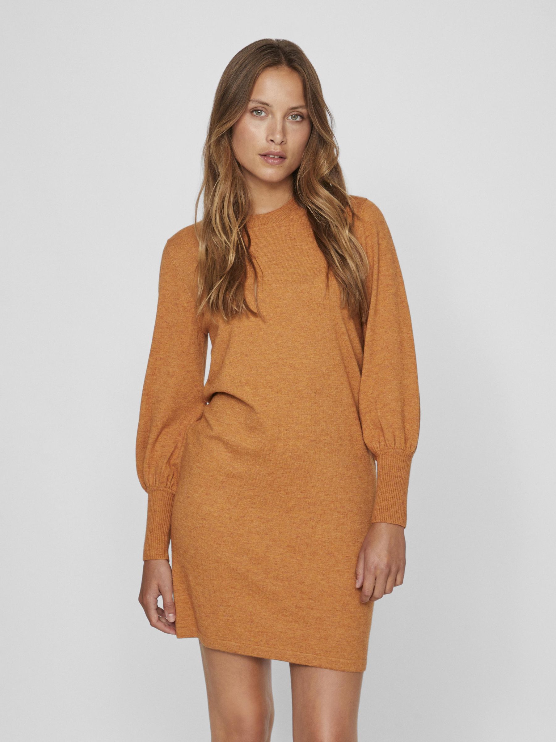PETITE KNITTED DRESS Brown VILA