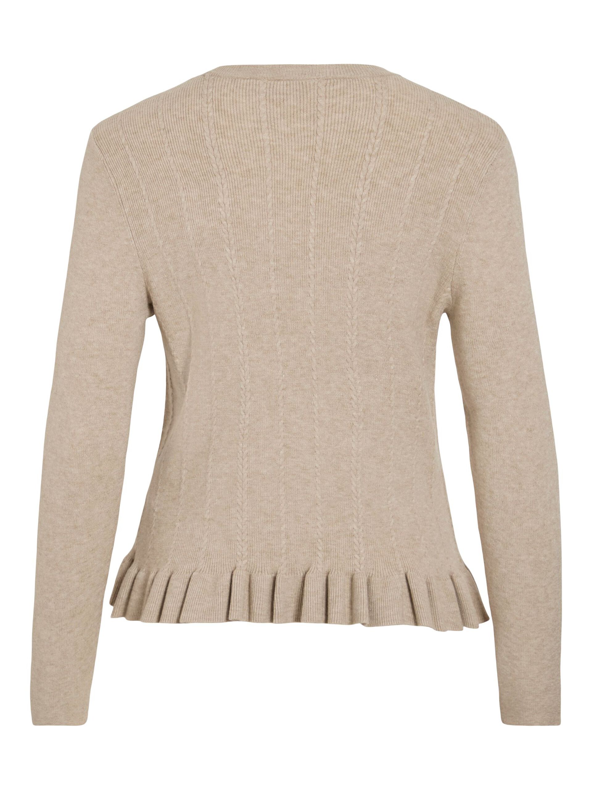 Carousel image - VINORTHY FRILL KNITTED PULLOVER, Natural Melange | 6