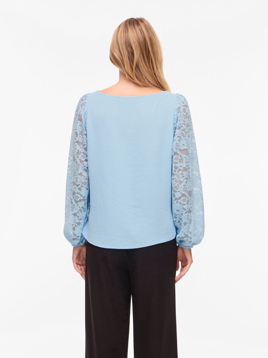 Product carousel image - VIJOSA LACE LONG SLEEVED TOP, Kentucky Blue | 2
