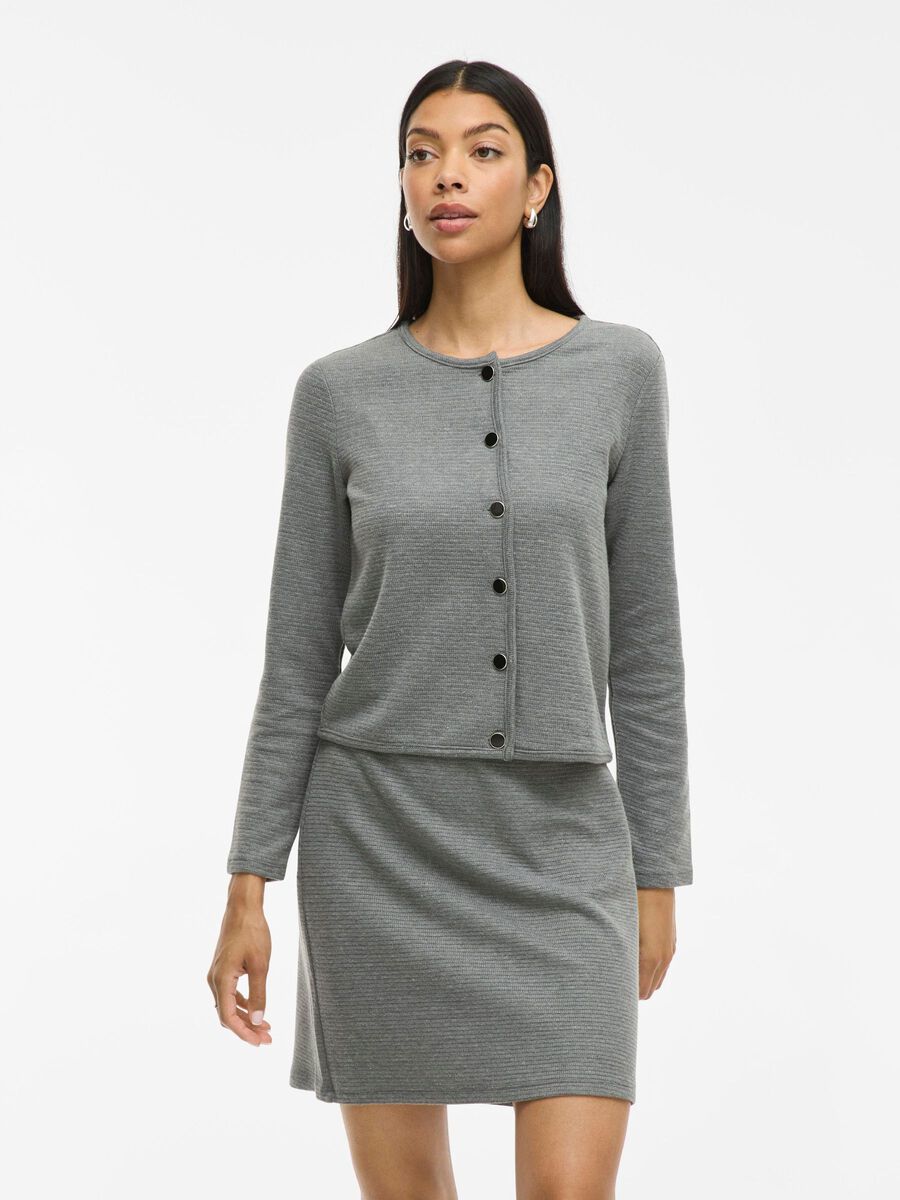 VILA VILDEA KNITTED CARDIGAN, Medium Grey Melange, highres - 14108718_MediumGreyMelange_003.jpg