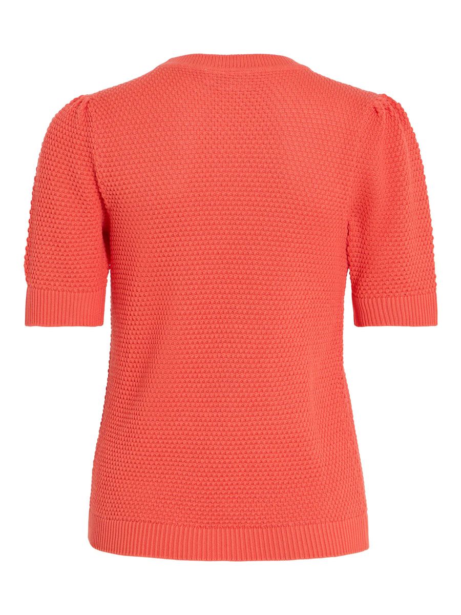 VILA SHORT-SLEEVED KNITTED TOP, Dubarry, highres - 14084421_Dubarry_002.jpg