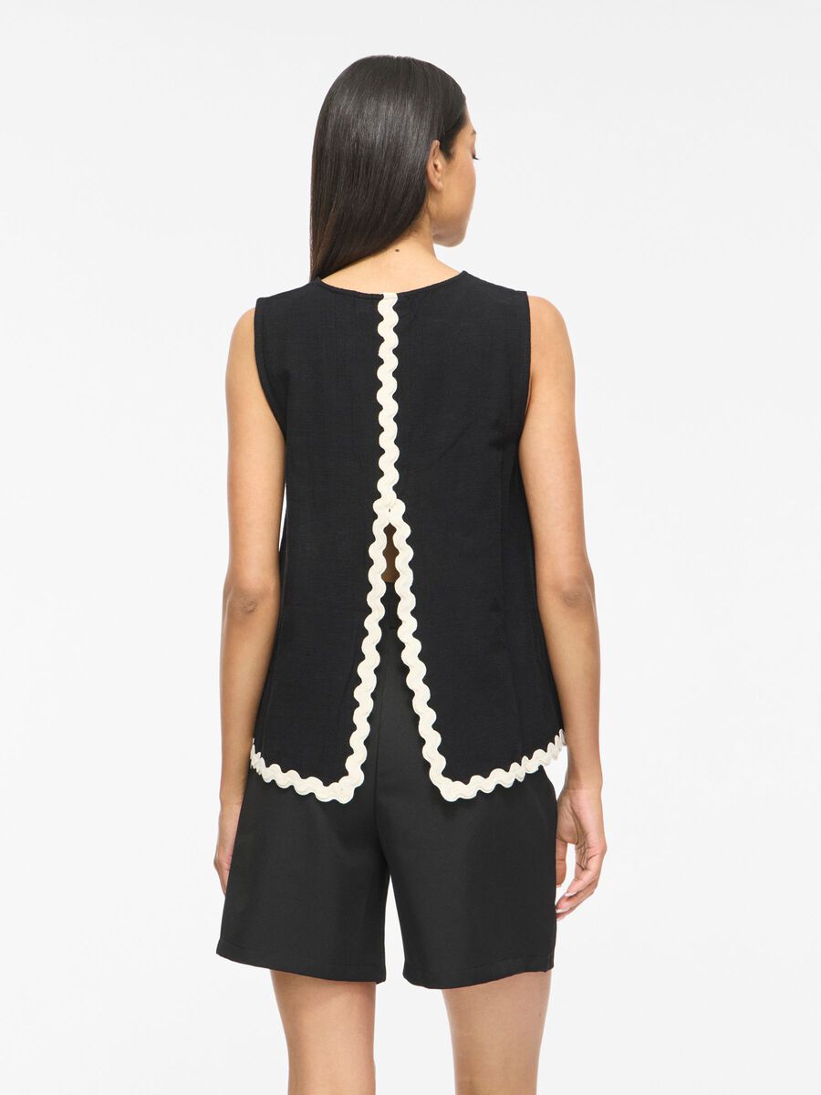 Product carousel image - ROUND NECK SLEEVELESS TOP, Black Beauty | 2